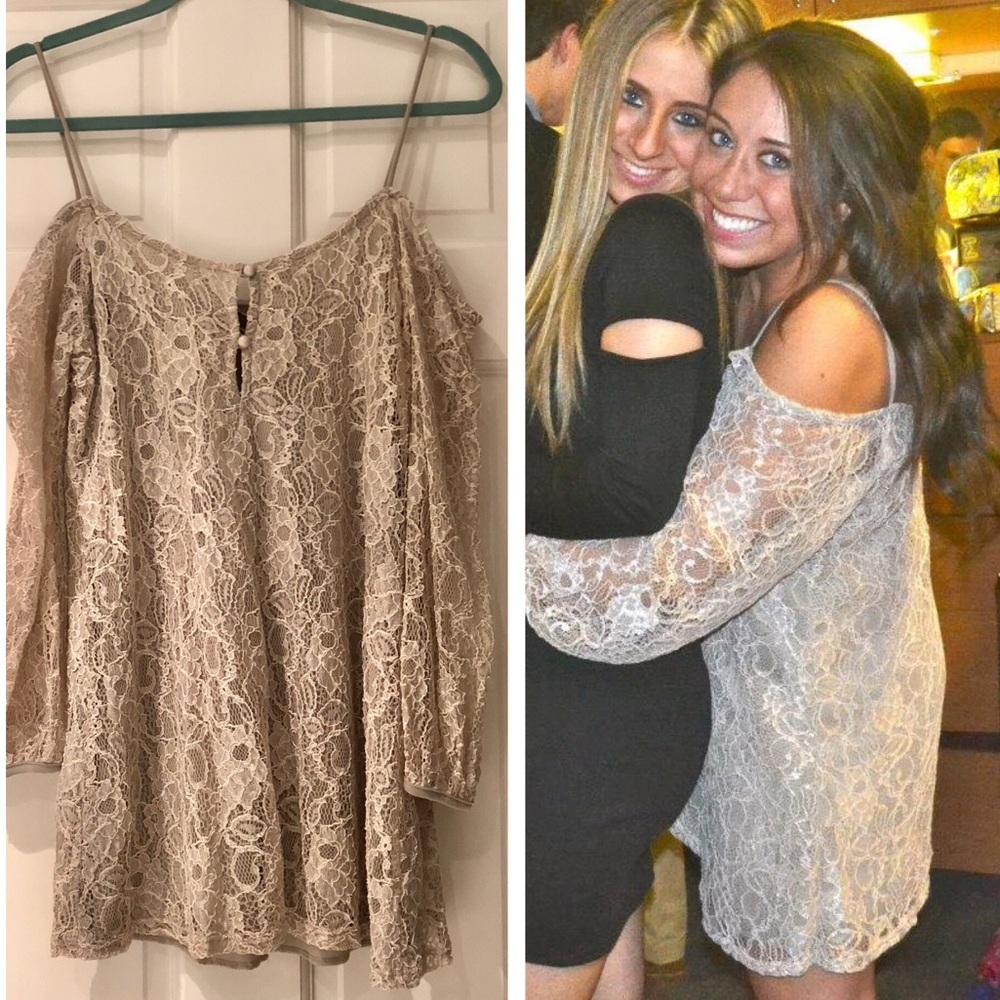 Nasty Gal Lace Off Shoulder Mini Dress